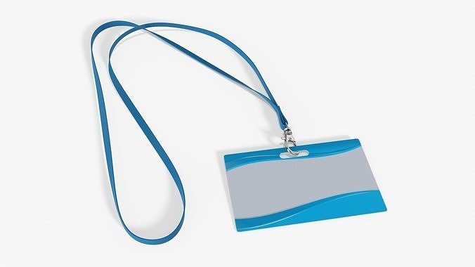 Narrow identity card on strap 3D model