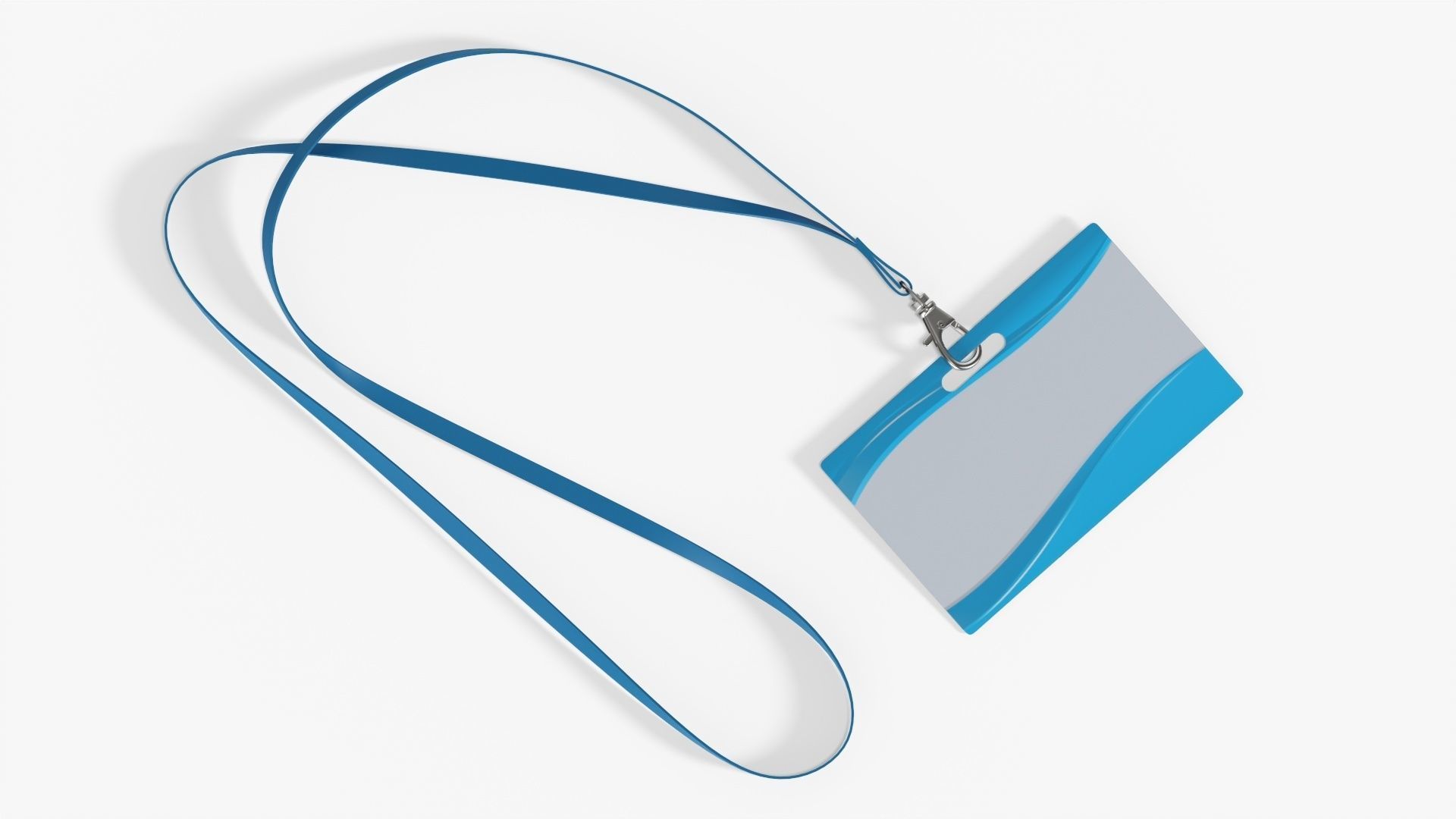 Narrow identity card on strap 3D model_4