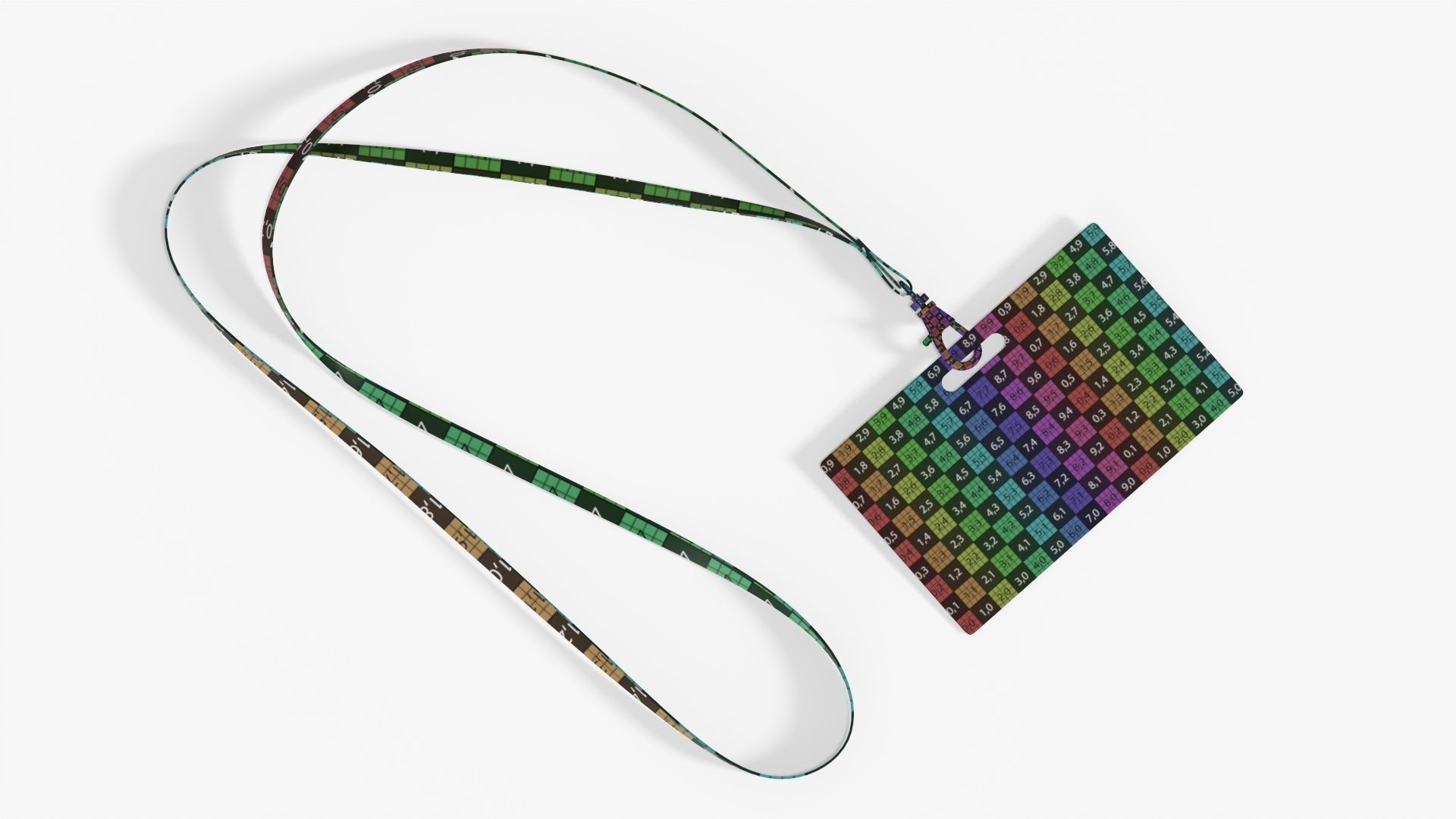 Narrow identity card on strap 3D model_10