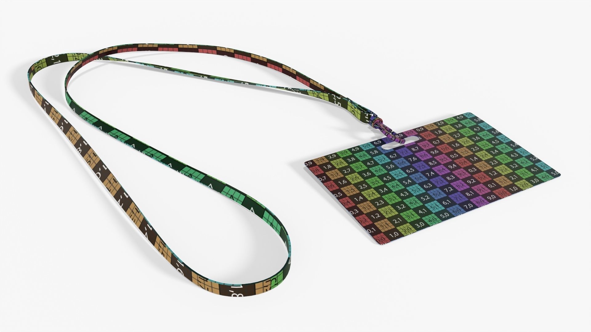 Narrow identity card on strap 3D model_8
