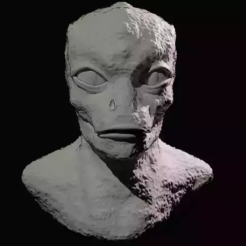reptilian alien bust 3D print model
