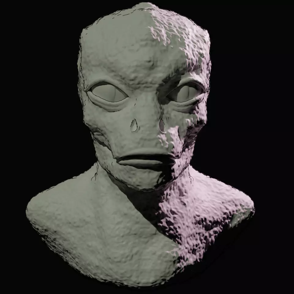 reptilian alien bust 3D print model