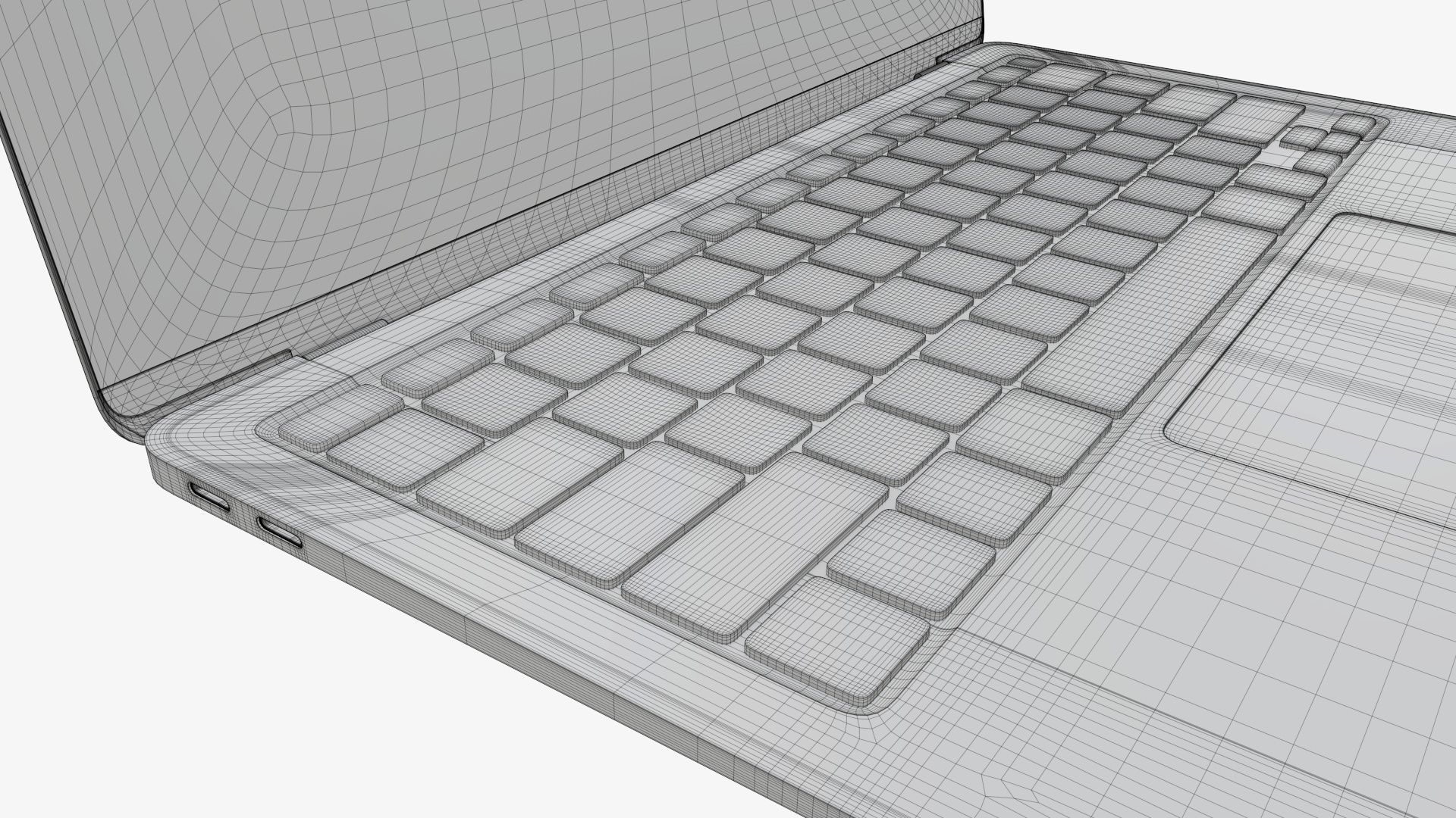 Open laptop mockup 01 3D model_11