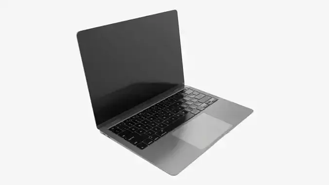 Open laptop mockup 01 3D model