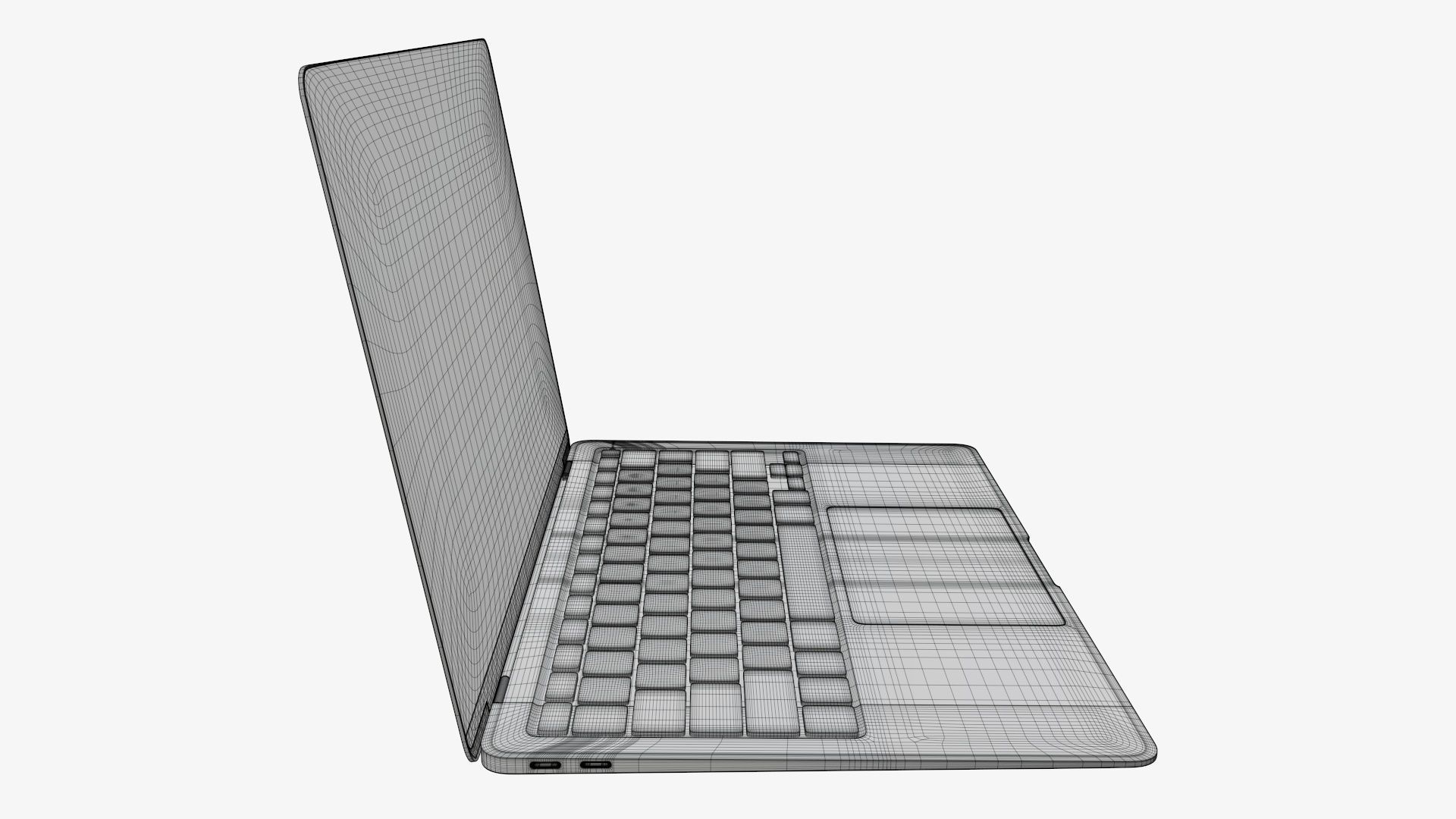Open laptop mockup 01 3D model_9