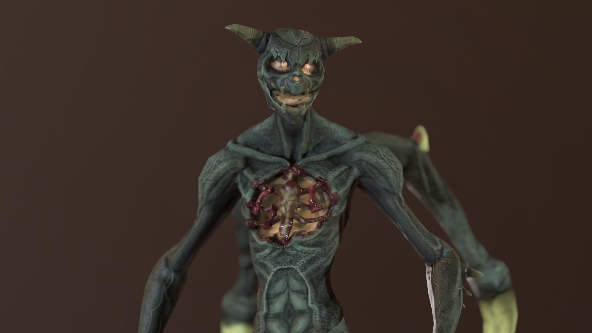 Monster Demon Skeleton Low poly model Low-poly 3D model_10