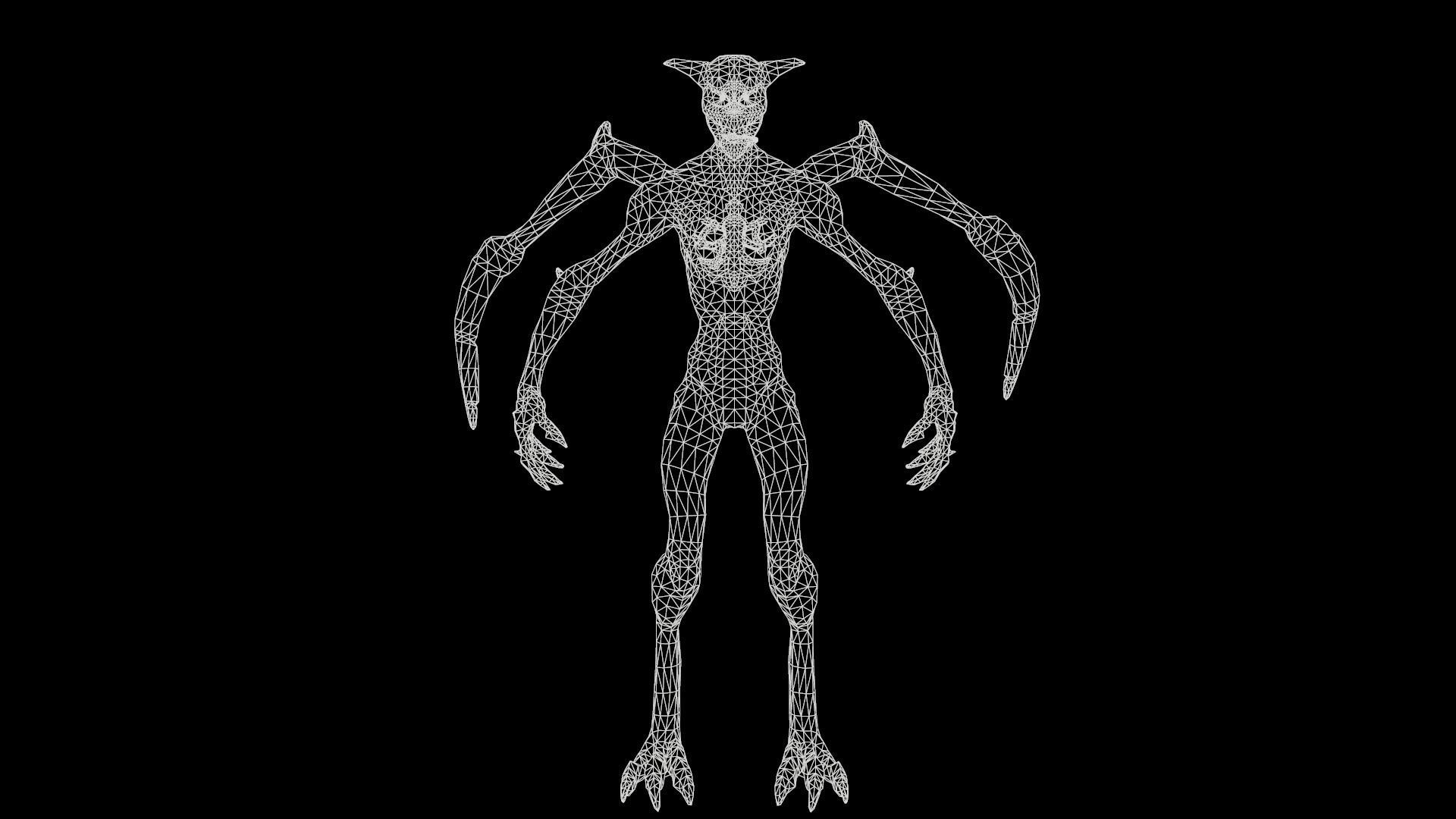 Monster Demon Skeleton Low poly model Low-poly 3D model_17