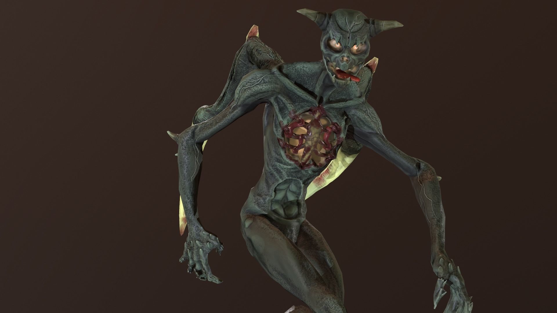 Monster Demon Skeleton Low poly model Low-poly 3D model_13