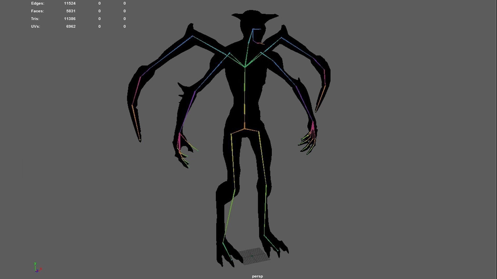 Monster Demon Skeleton Low poly model Low-poly 3D model_22