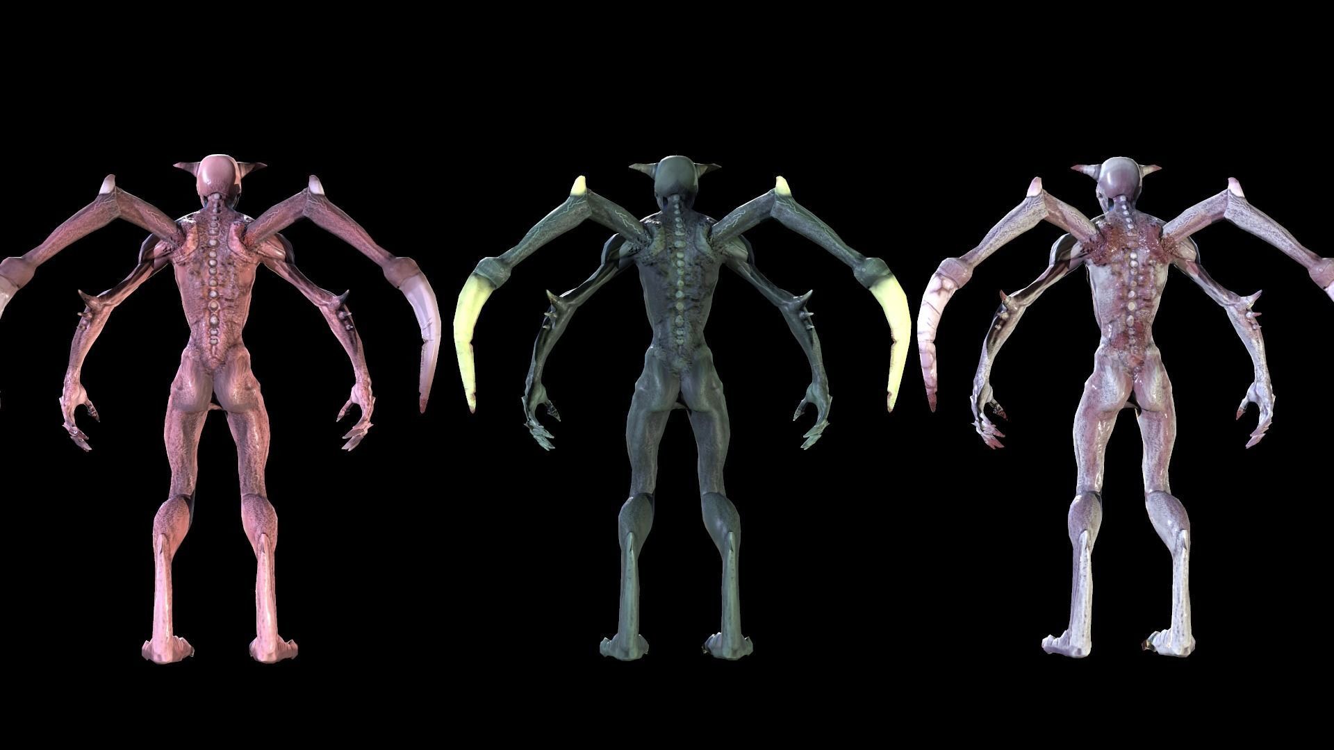Monster Demon Skeleton Low poly model Low-poly 3D model_7