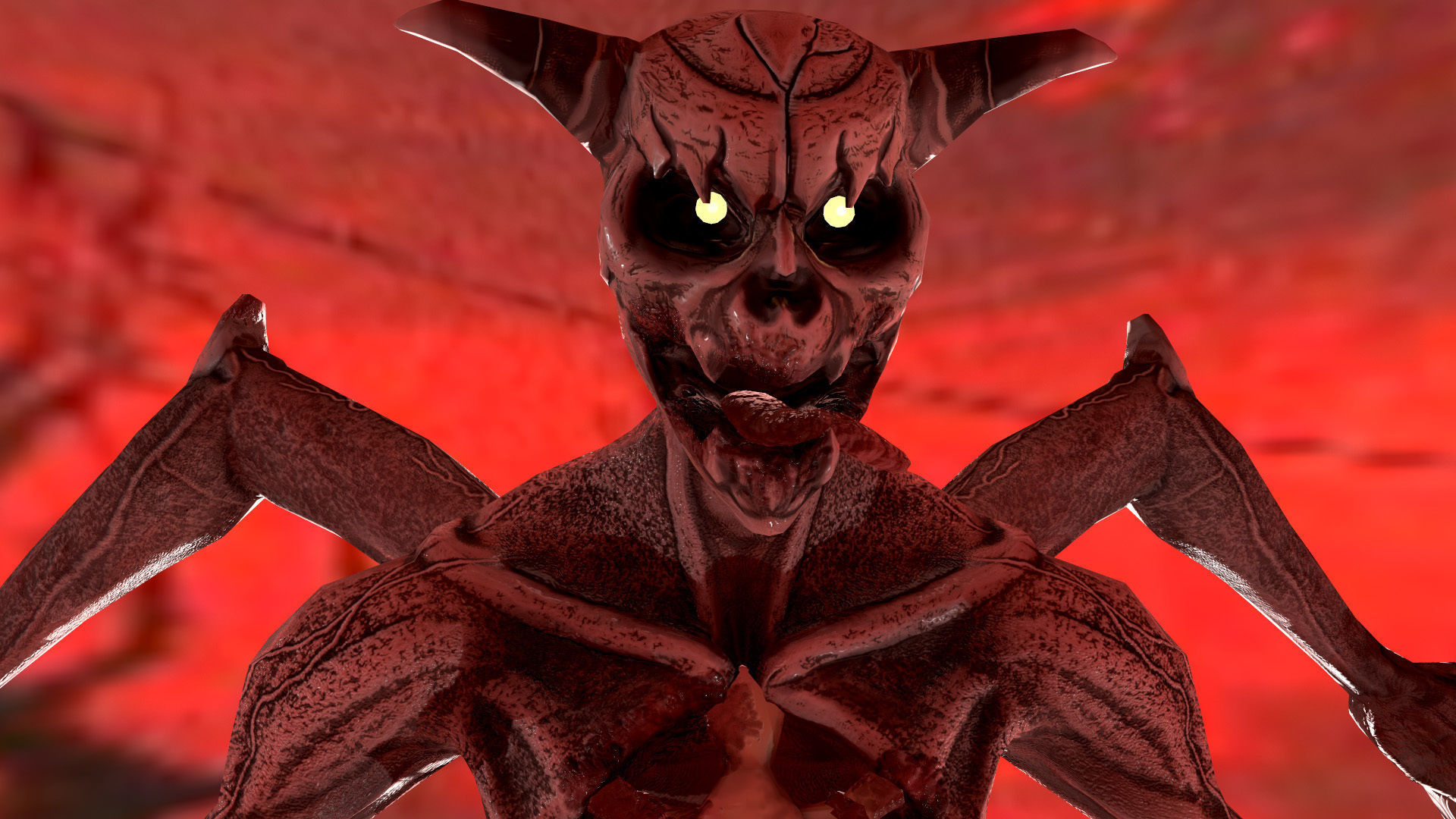 Monster Demon Skeleton Low poly model Low-poly 3D model_3