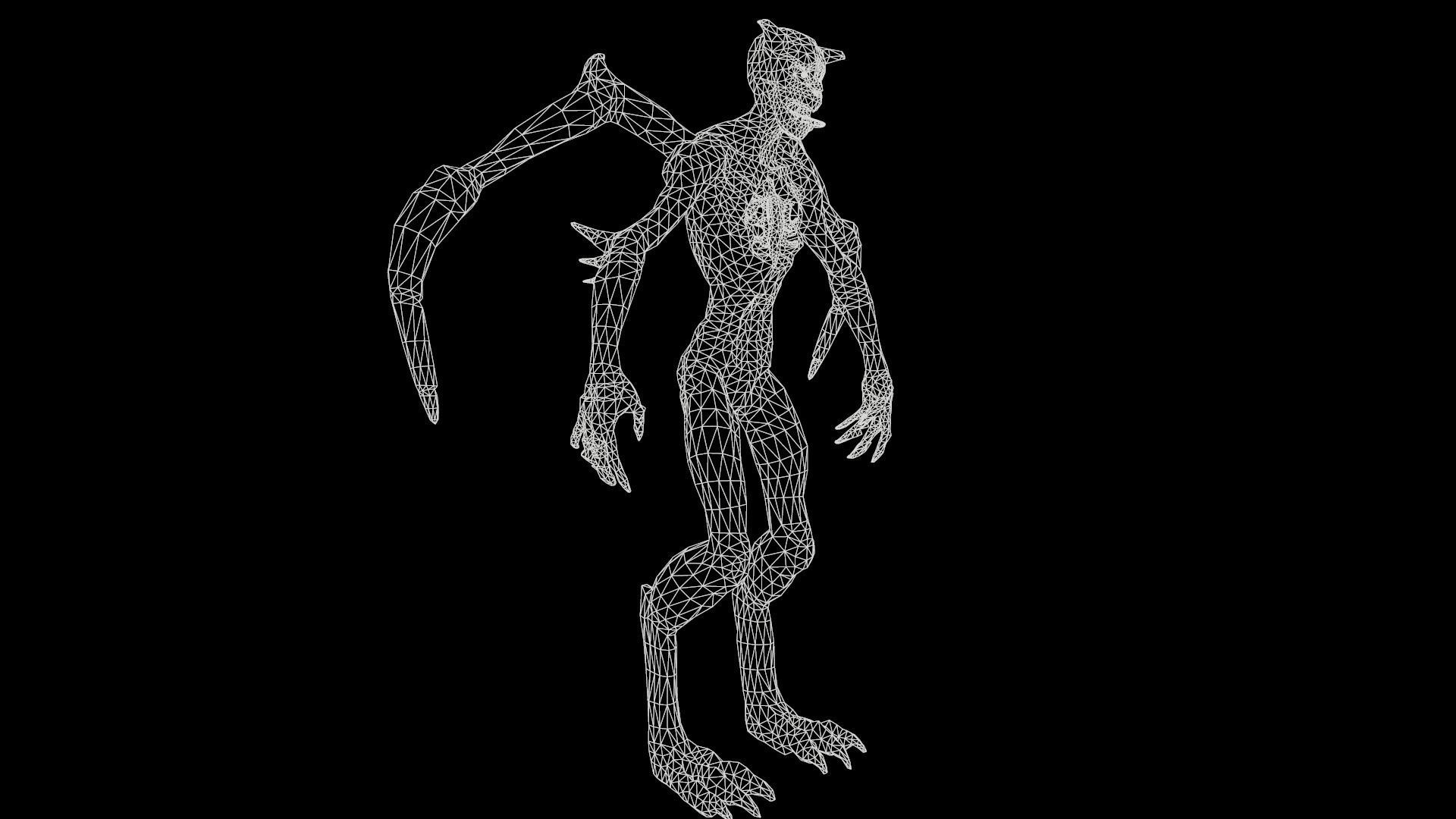 Monster Demon Skeleton Low poly model Low-poly 3D model_18