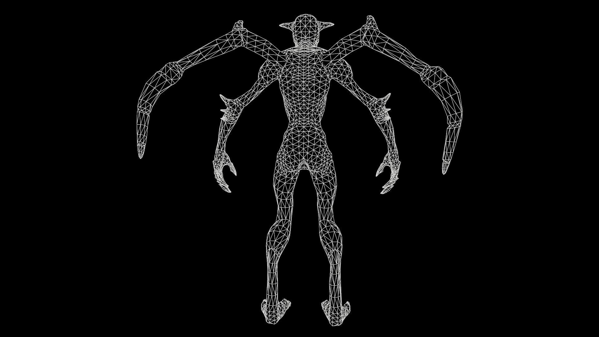 Monster Demon Skeleton Low poly model Low-poly 3D model_16