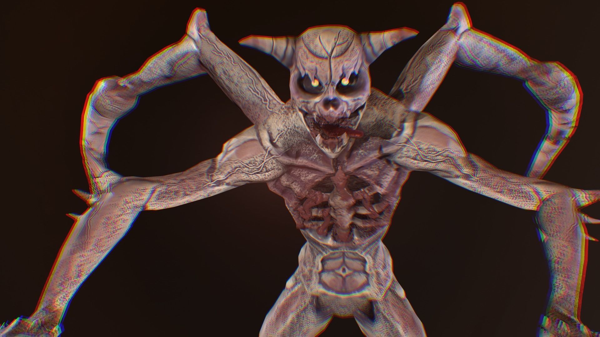 Monster Demon Skeleton Low poly model Low-poly 3D model_15