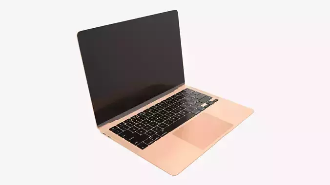 Open laptop mockup 02 3D model