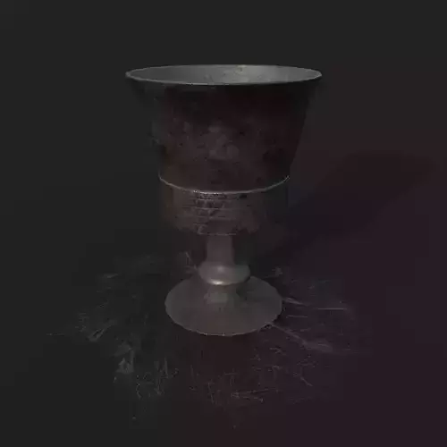 Medieval Style Goblet and Spider Web Low-poly 3D model