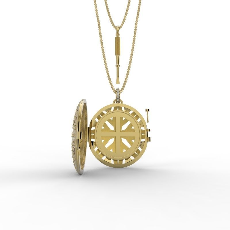 Reliquary Pendant with Key - Jewelry 3D - PG-412 3D print model_11