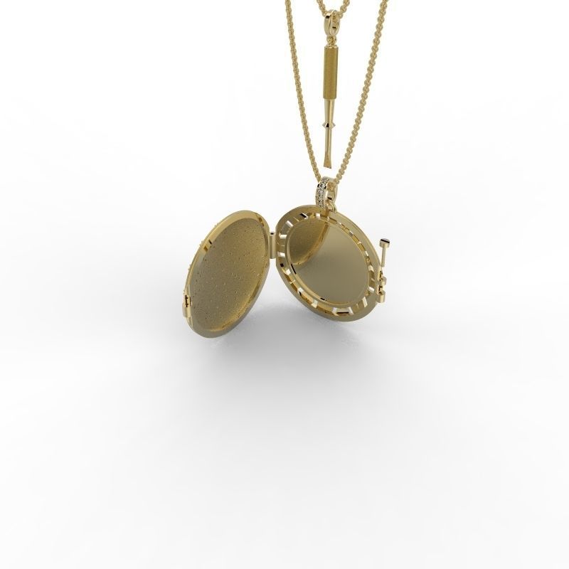 Reliquary Pendant with Key - Jewelry 3D - PG-412 3D print model_13