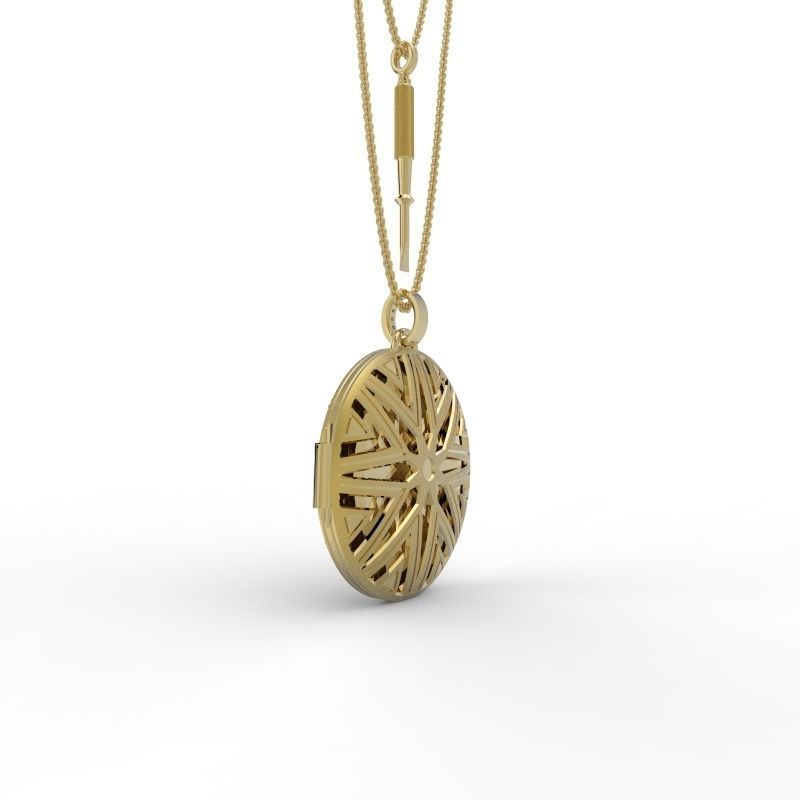 Reliquary Pendant with Key - Jewelry 3D - PG-412 3D print model_10