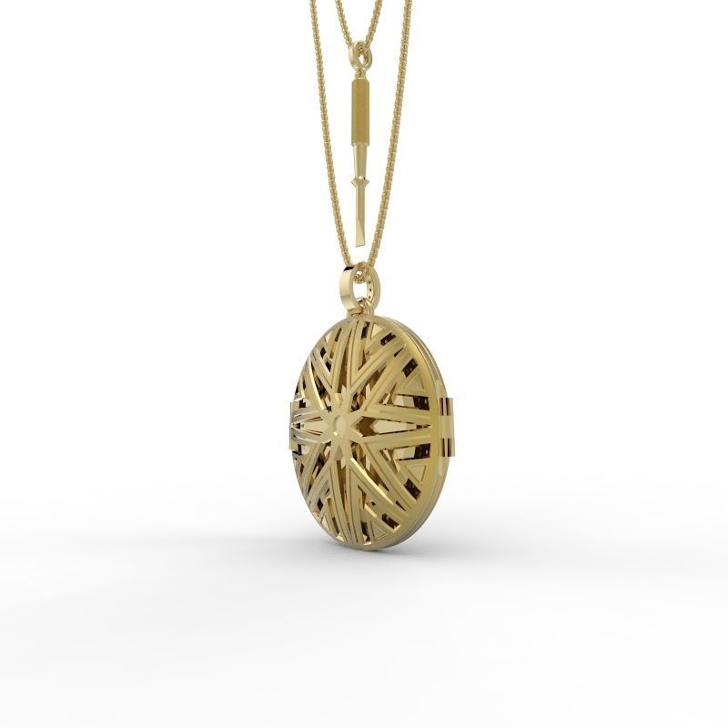 Reliquary Pendant with Key - Jewelry 3D - PG-412 3D print model_4