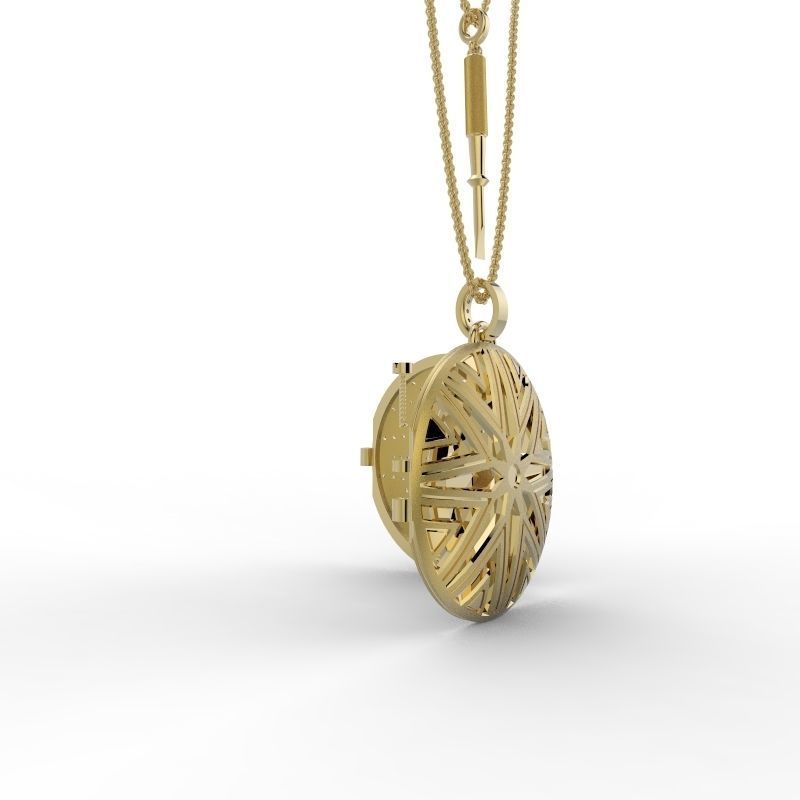 Reliquary Pendant with Key - Jewelry 3D - PG-412 3D print model_12