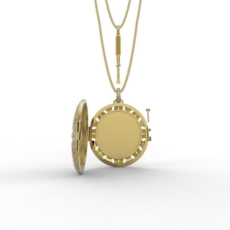 Reliquary Pendant with Key - Jewelry 3D - PG-412 3D print model_5