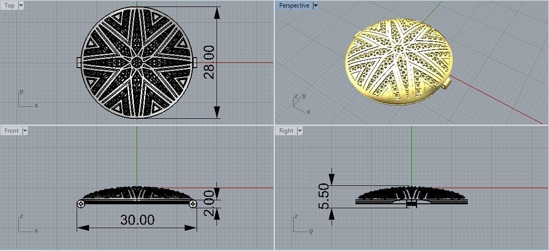 Reliquary Pendant with Key - Jewelry 3D - PG-412 3D print model_23