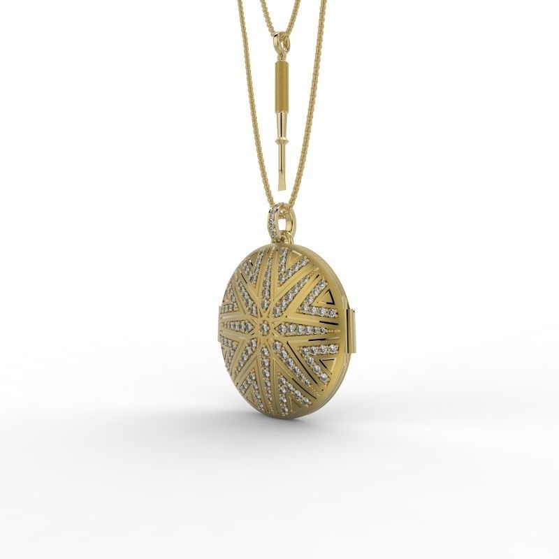 Reliquary Pendant with Key - Jewelry 3D - PG-412 3D print model_9