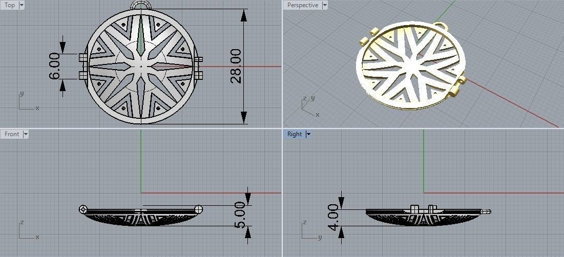 Reliquary Pendant with Key - Jewelry 3D - PG-412 3D print model_24