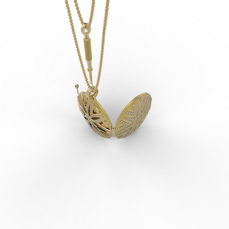 Reliquary Pendant with Key - Jewelry 3D - PG-412 3D print model_14