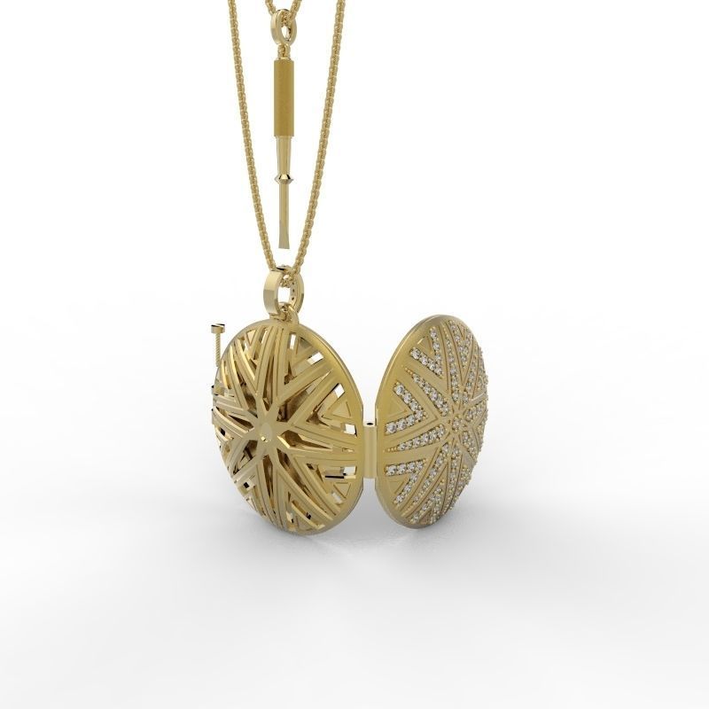 Reliquary Pendant with Key - Jewelry 3D - PG-412 3D print model_6