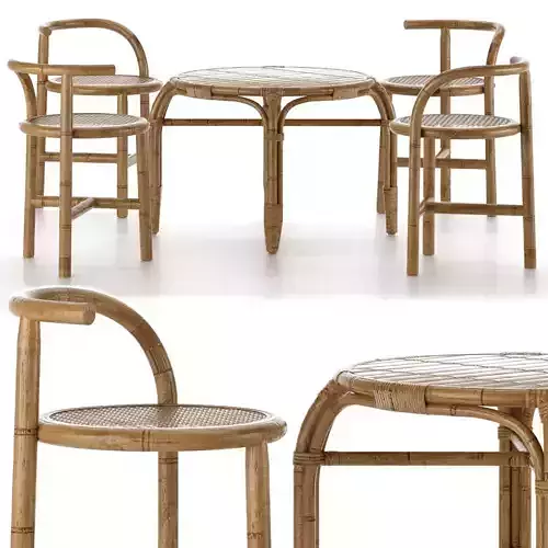 outdoor natural cool bamboo furniture set