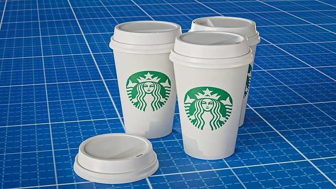 Starbucks Cup Low-poly 3D model