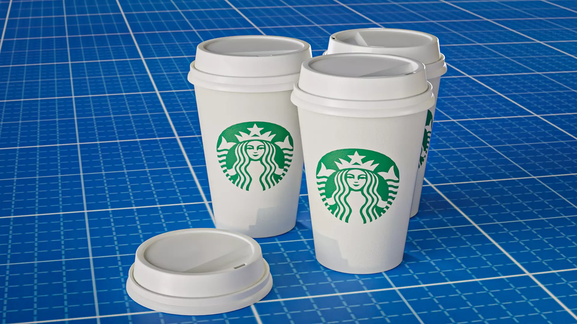 Starbucks Cup Low-poly 3D model_0