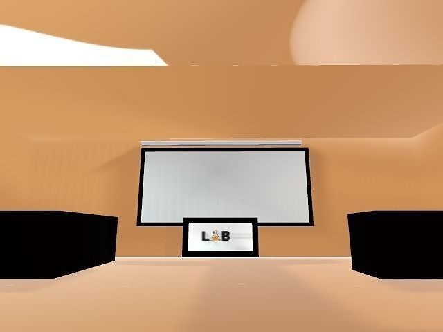 LAB model room with two chairs and projector Free 3D model