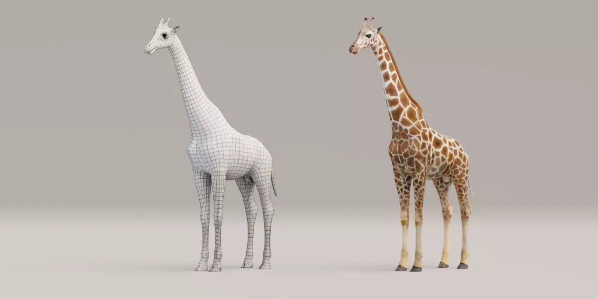 Rigged Giraffe Low-poly 3D model
