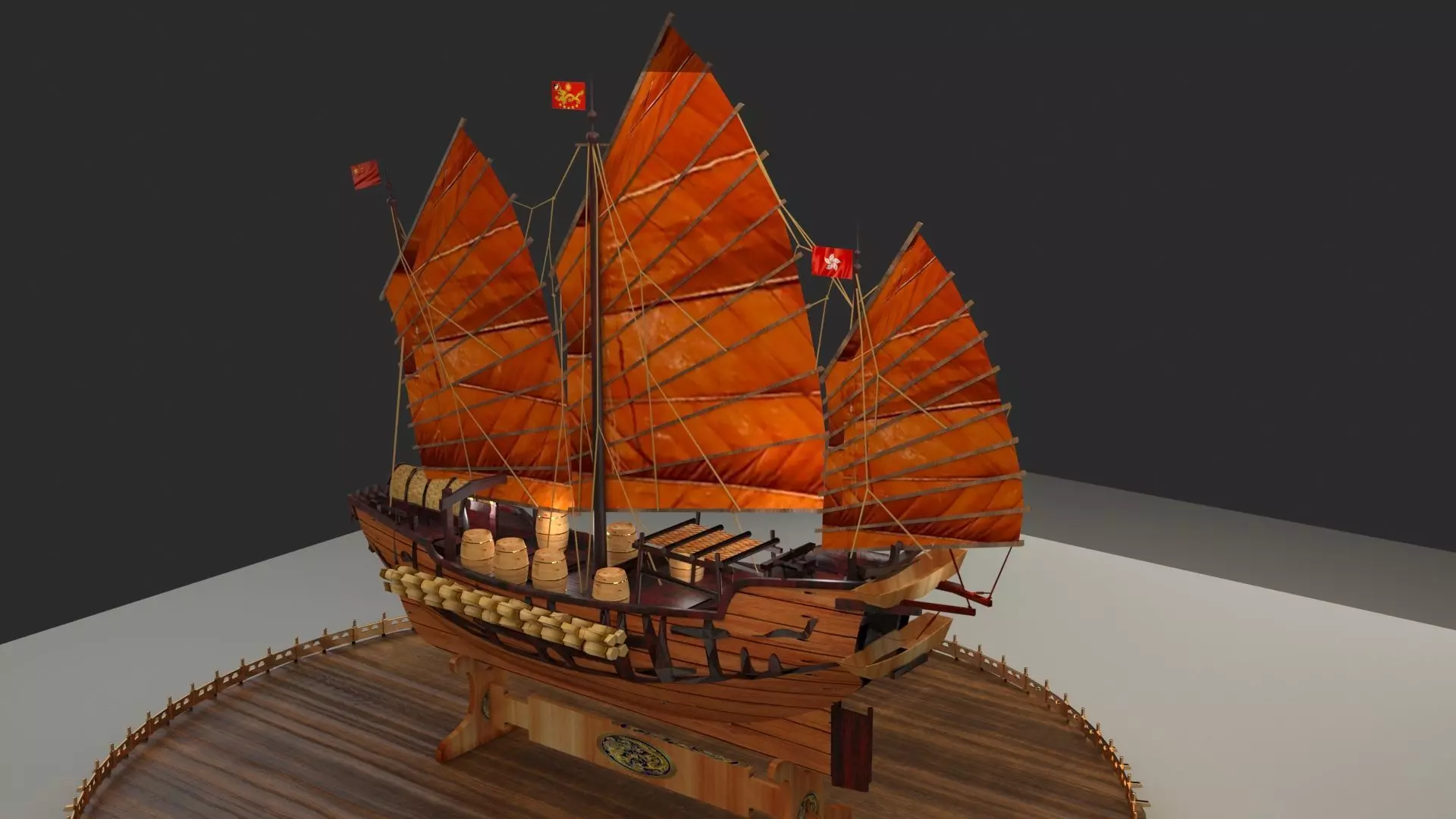 Chinese junk boat 3D model