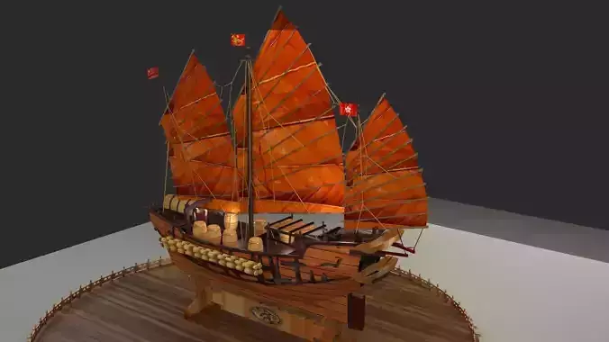 Chinese junk boat 3D model