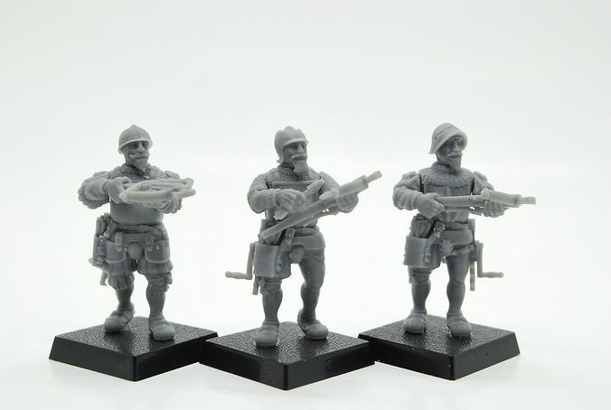 Landsknecht crossbowmen 3D print model