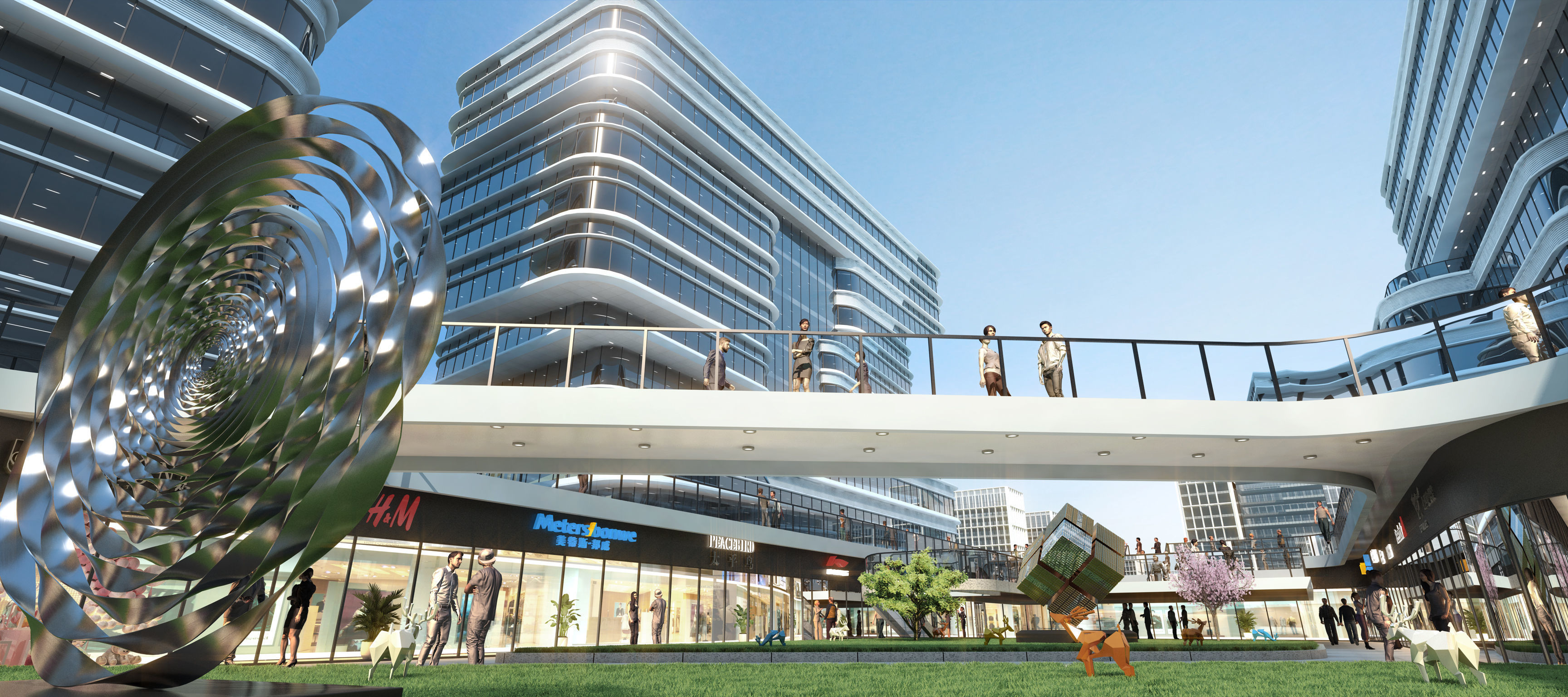 Commercial CBD shopping malls  3D model_5