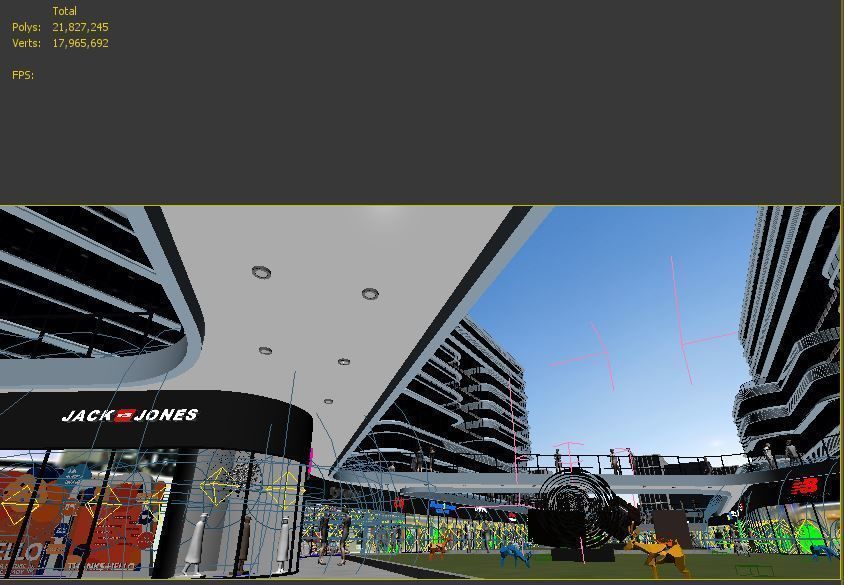 Commercial CBD shopping malls  3D model_6