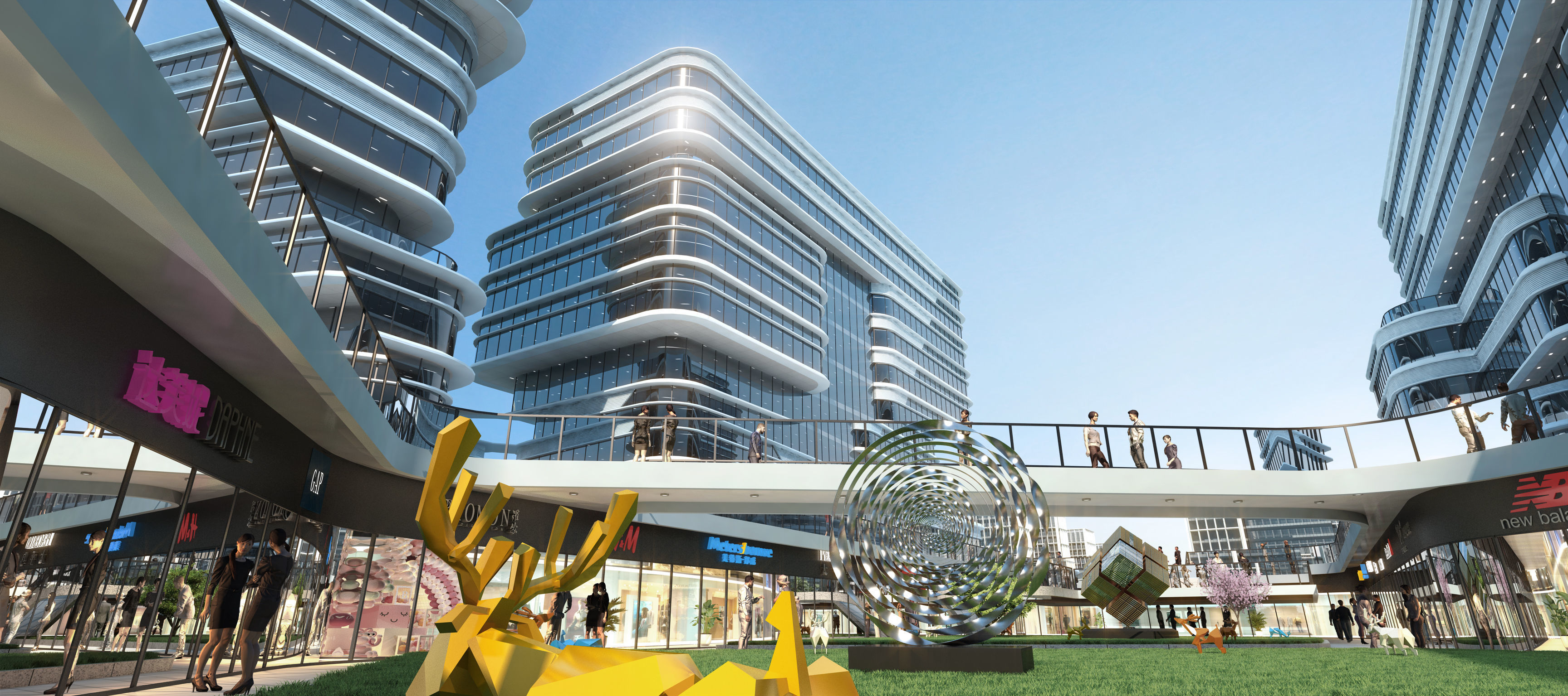 Commercial CBD shopping malls  3D model_3