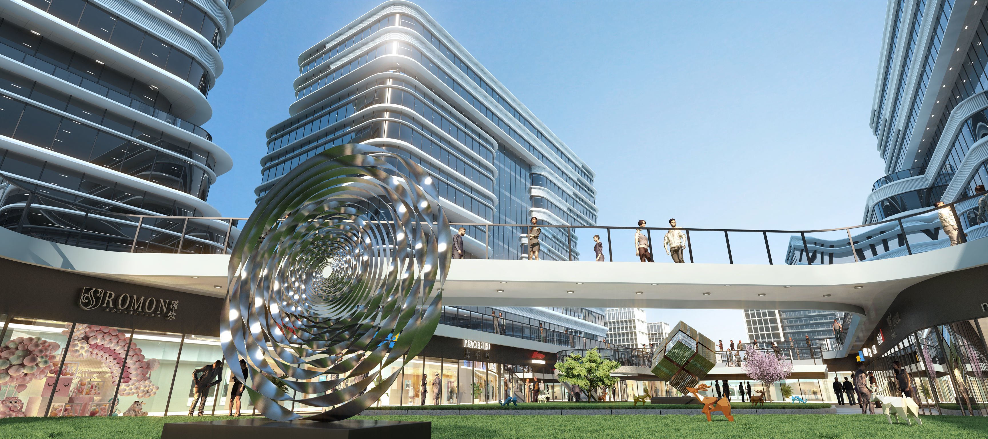 Commercial CBD shopping malls  3D model_4