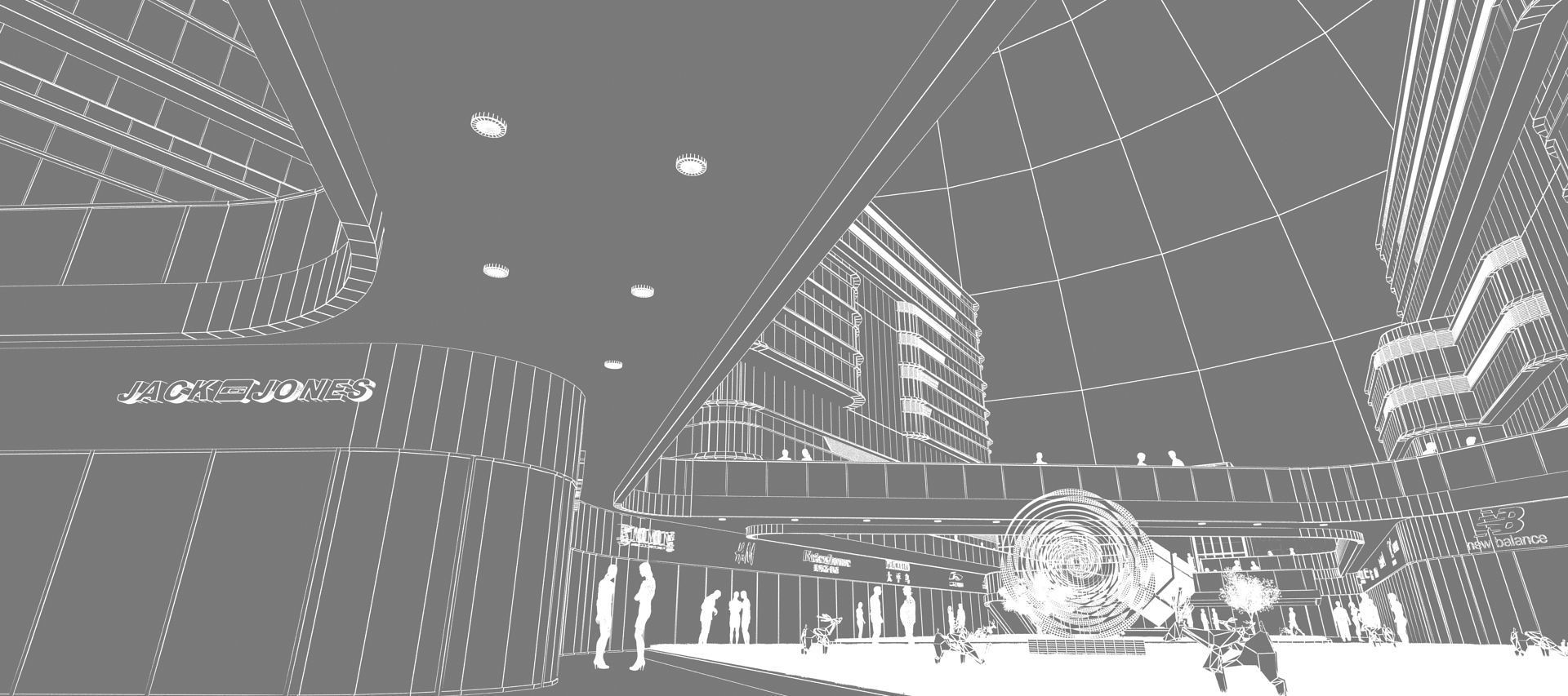 Commercial CBD shopping malls  3D model_7