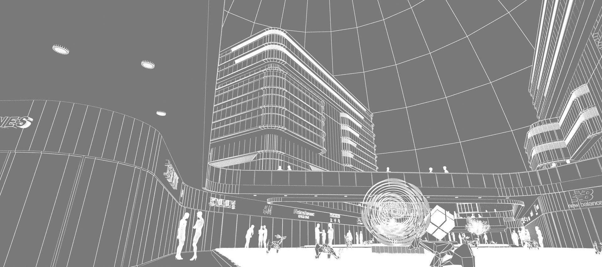 Commercial CBD shopping malls  3D model_8