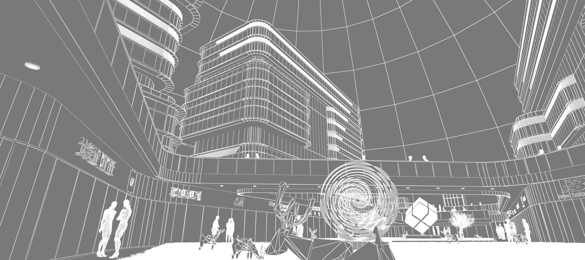 Commercial CBD shopping malls  3D model_9