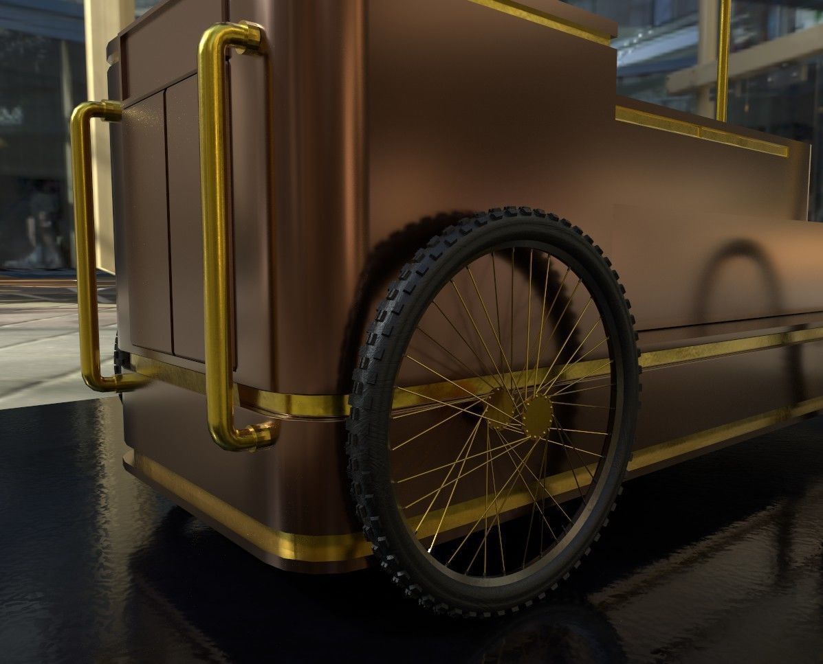 Food Cart Free low-poly 3D model_2