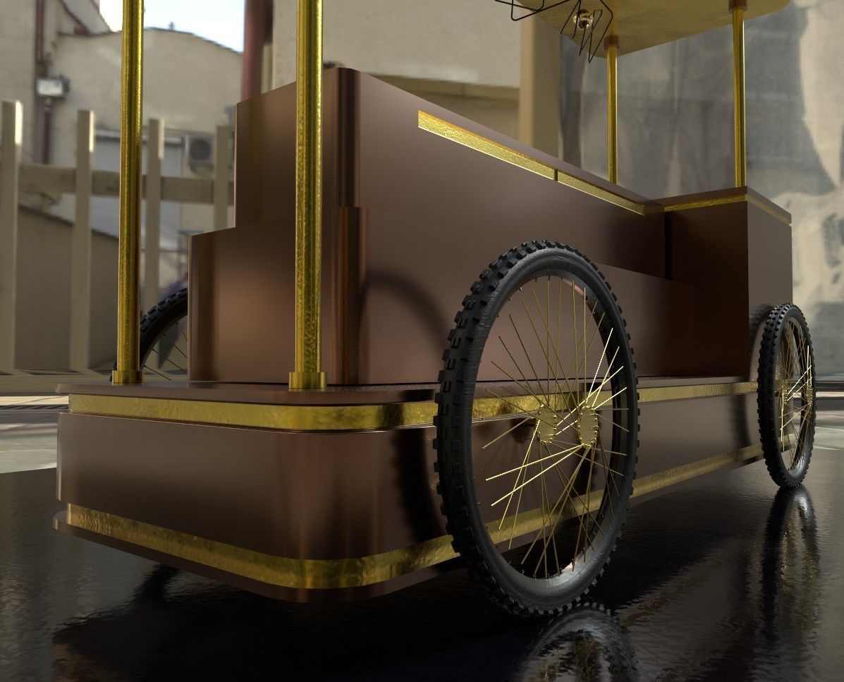 Food Cart Free low-poly 3D model_1