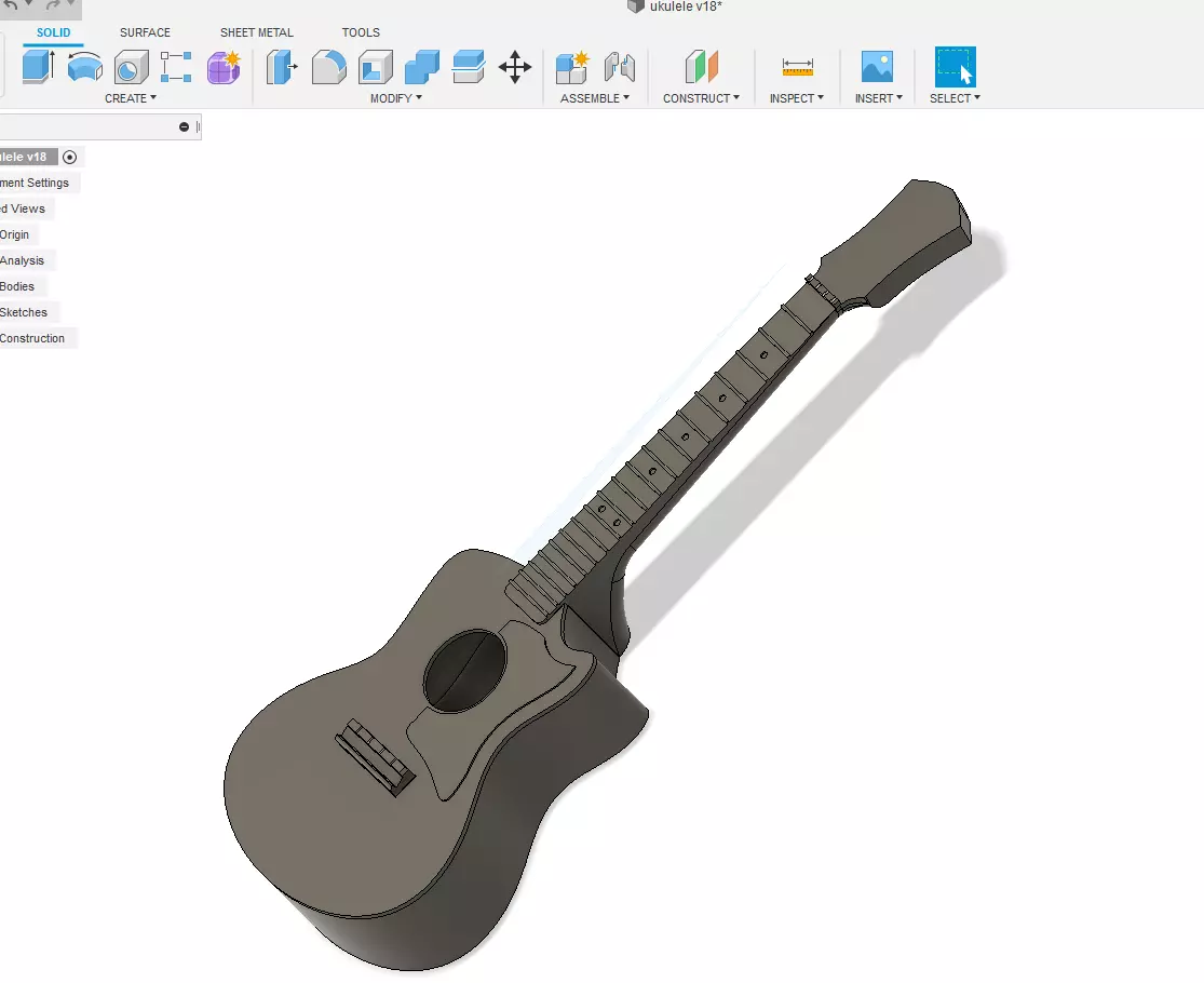 3D printable Ukulele 3D print model