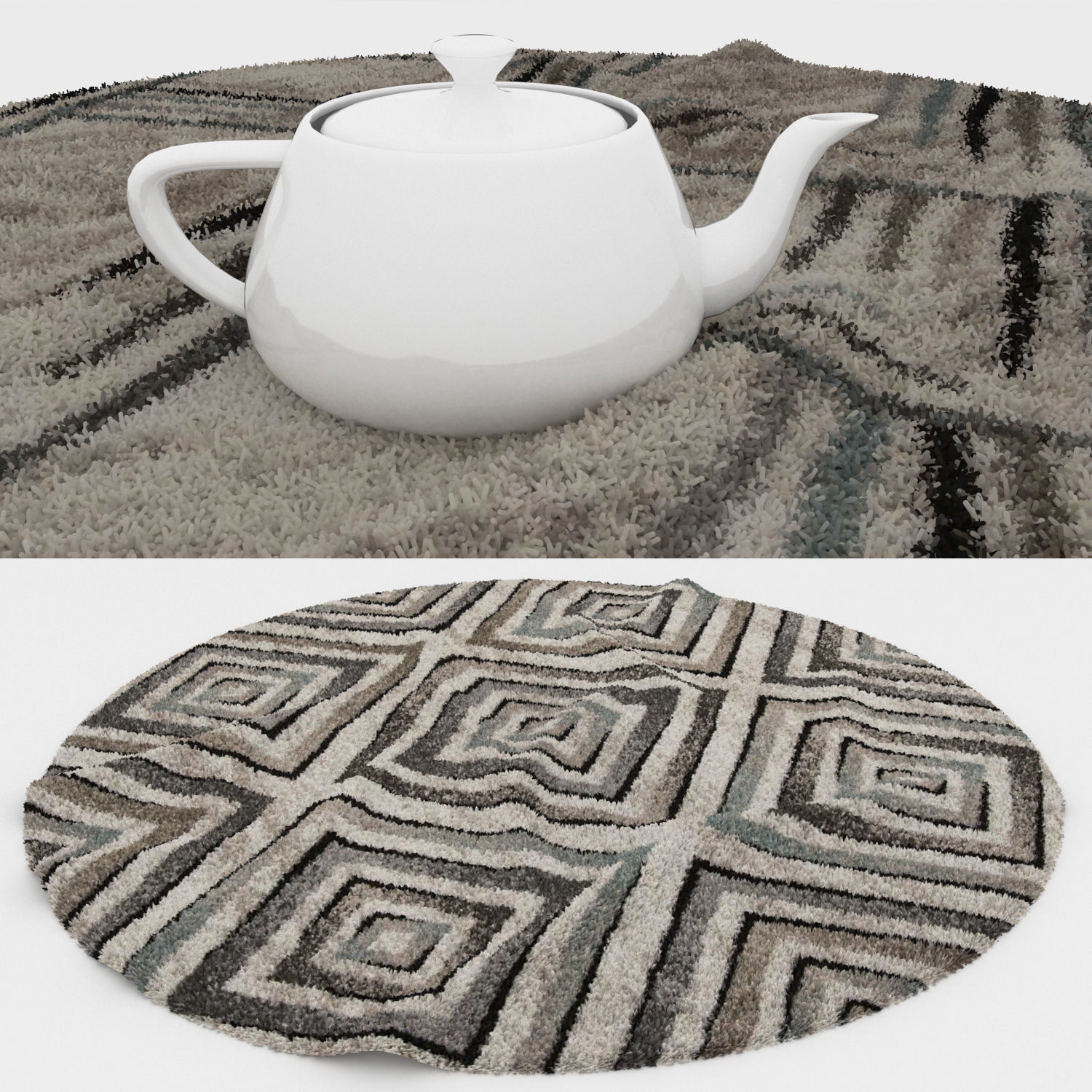 Round Rug Set 306 3D model_2